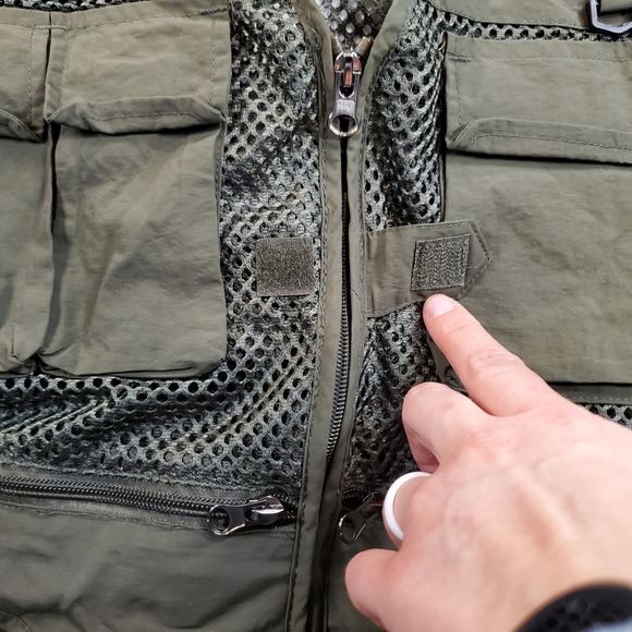 Outdoor Flygo Men Utility Fishing Vest Green Mesh Multi-Pocket Size XL - Picture 6 of 10